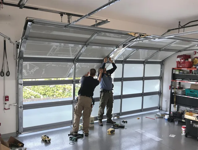 Wildomar Garage Door Repair expert performing precise panel replacement on Wildomar garage door
